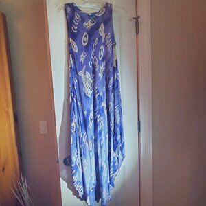 Aqua Blue Handkerchief Hem Sundress
